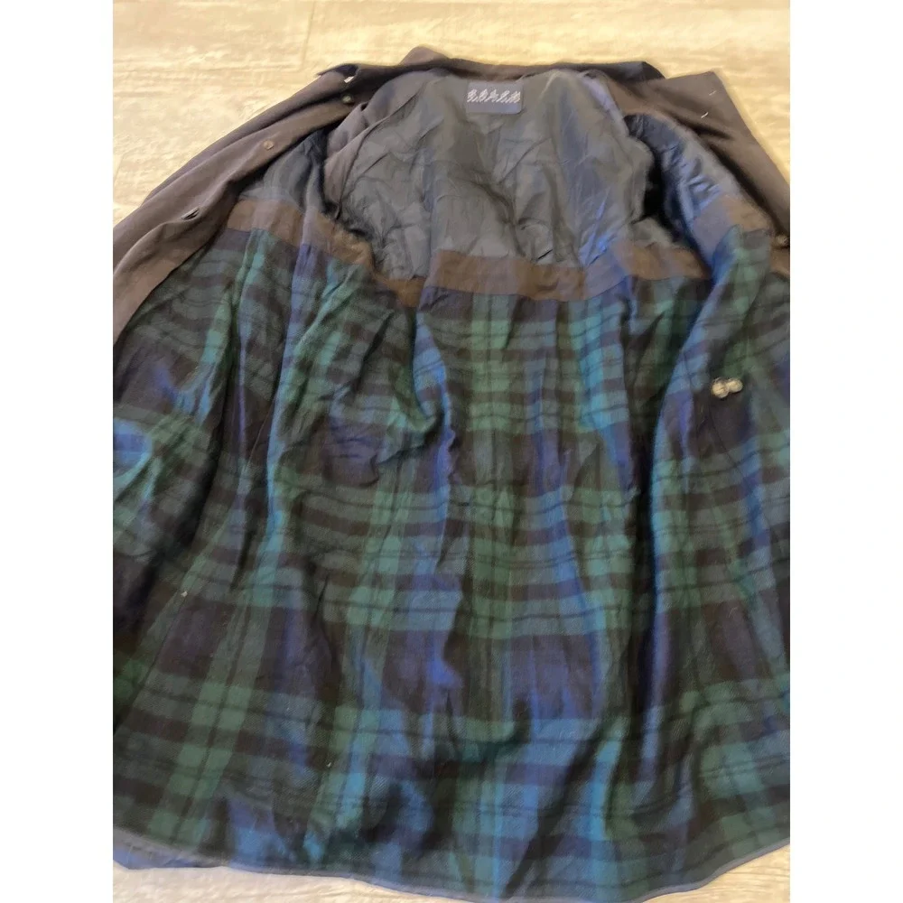 Ralph Ralph Lauren Mens Black Double Breasted Belted Trench Coat 42L Long Jacket